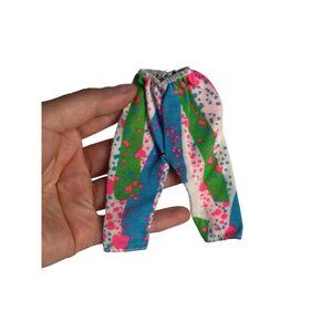 VTG 1980 Barbie Jazzy Abstract Capri Pants Pink Blue Retro Doll Fashion Colorful